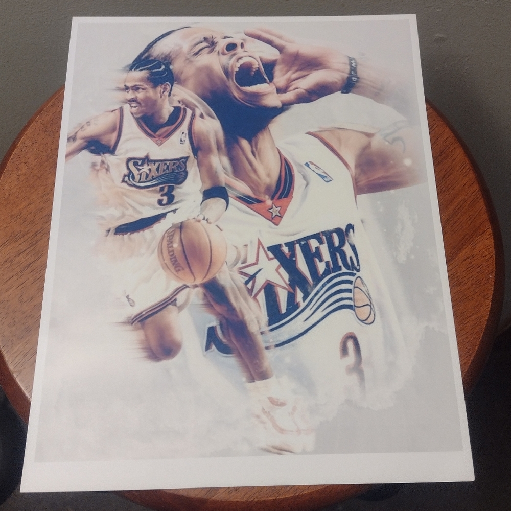 BRAND NEW!💯 ALLEN IVERSON (2005)OLD SCHOOL SIXERS ULTRA GLOSSY 8.5x11 POSTER!🔥